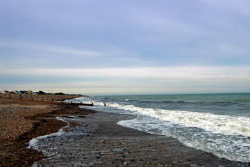 Fototapeta na wymiar Angmering on Sea beach East Preston Littlehampton West Sussex England United Kingdom