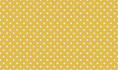 Small white stars on gold yellow background pattern vector