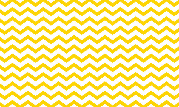 Seamless yellow zig zag wavy chevron pattern on a white background vector
