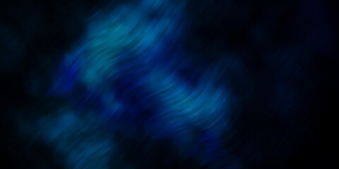 Dark BLUE vector background with bent lines. Illustration in halftone style with gradient curves. Best design for your posters, banners.