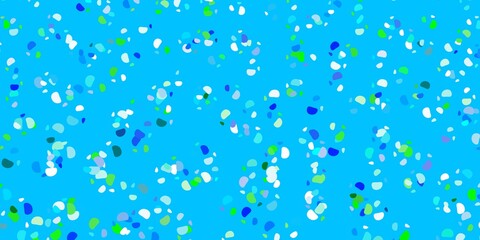 Light blue, green vector backdrop with chaotic shapes.
