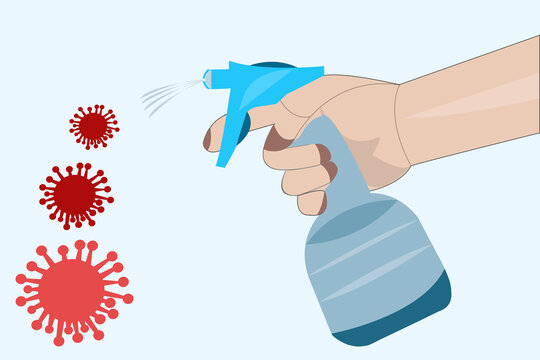 Hand Asper Hand hygiene prevention without E.coli, S.pyogenes, H1N1 virus, C.xerosis, . Far from the disease by yourself. And beautiful vector images.