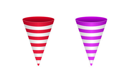Vector illustration of colored beautiful cones on a transparent background.