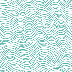 Seamless pattern with turquoise waves. Design for backdrops with sea, rivers or water texture. Repeating texture. Surface design.