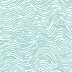 Seamless pattern with turquoise waves. Design for backdrops with sea, rivers or water texture. Repeating texture. Surface design.