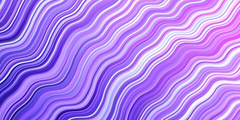 Light Purple, Pink vector background with curved lines. Colorful geometric sample with gradient curves.  Pattern for websites, landing pages.