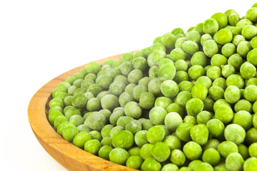 frozen peas on white