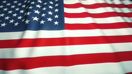 Fototapeta premium Waving realistic USA flag on background close-up