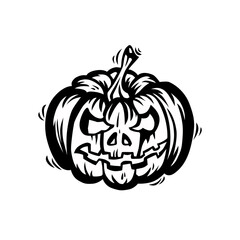 Halloween pumpkin symbol, logo design, vector illustration on isolated background.