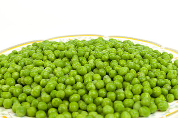 frozen peas on white