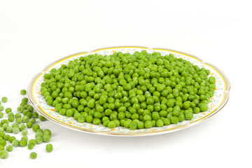 frozen peas on white