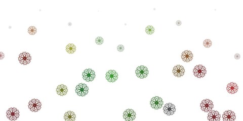 Light green, red vector natural artwork with flowers.