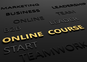 Obraz premium business symbol as text on black board - 3D Illustration