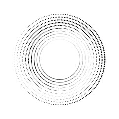 Halftone dots in circle form. round logo . vector dotted frame . design element