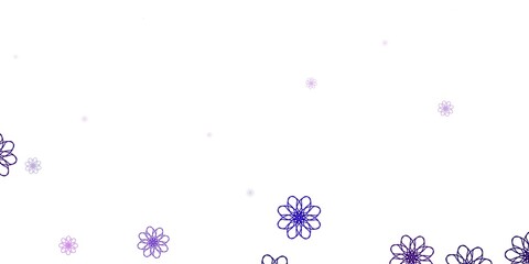 Light Purple, Pink vector doodle background with flowers.