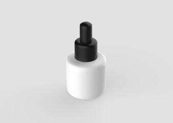 Editable  dropper bottle and cap. Contains accurate mesh to wrap your design with envelope distortion. 3d illustration