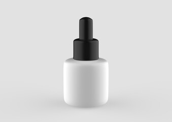 Editable  dropper bottle and cap. Contains accurate mesh to wrap your design with envelope distortion. 3d illustration