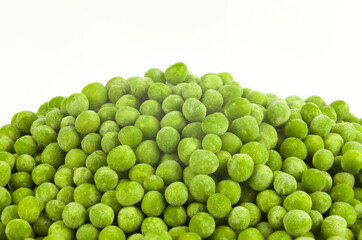 frozen peas on white