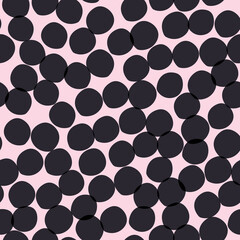 Imperfect spotty circular dot vector repeat pattern. Circle spotty seamless pattern. Perfect for kids, fashion, home, stationary, kids, apparel. 