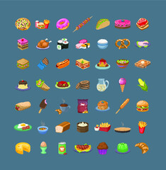 Set of food icons