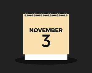 Calendar and election day - calendar is showing date November 3 - Election day to elect elect new US president of United States in presidential election.