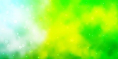Fototapeta na wymiar Light Green, Yellow vector background with colorful stars. Colorful illustration in abstract style with gradient stars. Best design for your ad, poster, banner.