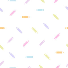 Seamless pattern colored pencils white background. Back to school concept vector illustration.	
