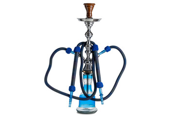 Isolated hookah or water pipe with hose