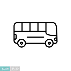 City bus flat vector icon