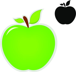 green apple vector illustration