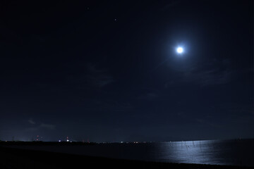 海面に反射する月明かり