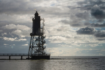 Leuchtturm Obereversand im Abendlicht