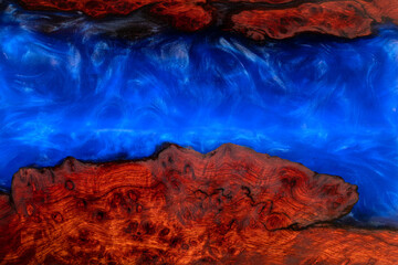 Casting epoxy resin Padauk wood background texture