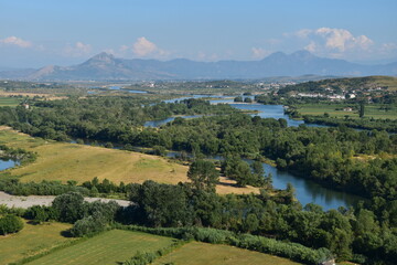 Fototapeta na wymiar Panorama z Kalaja e Shkodrës Rozafa Albania 