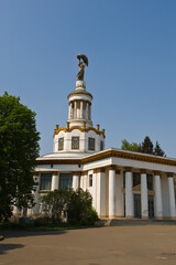 architecture of soviet epoch  of column with a gilt