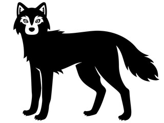 狼の全身シルエットイラスト