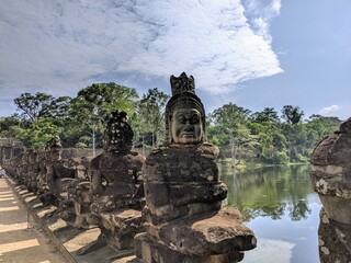 Statues in the temples of angkor