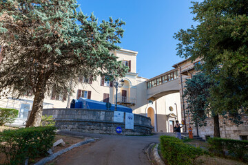 Fototapeta na wymiar hospital of santa lucia in the center of amelia