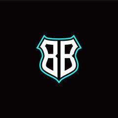 B B initials monogram logo shield designs modern