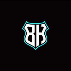 B H initials monogram logo shield designs modern