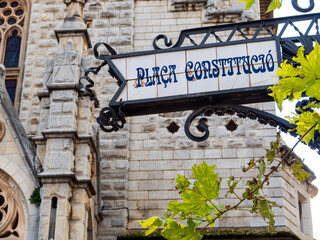 sign church in soller Mallorca