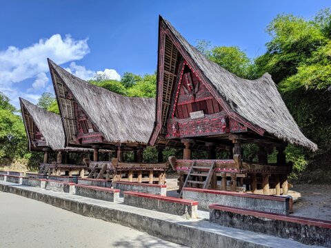 tropical batak hut in asia