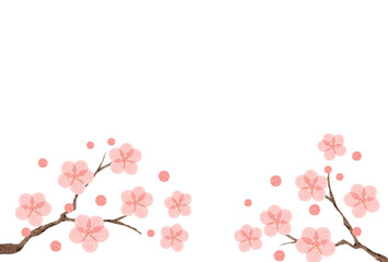 梅の花水彩イラスト