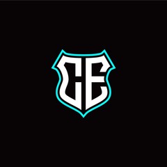 C E initials monogram logo shield designs modern