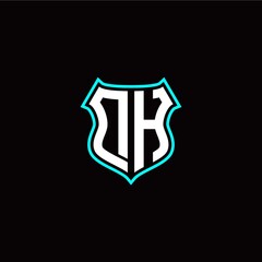 D H initials monogram logo shield designs modern