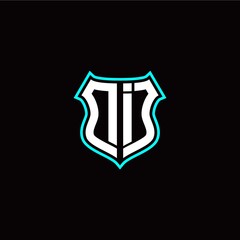 D I initials monogram logo shield designs modern