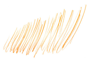 Color pencil crayon lines on white background. Abstract isolated watercolor template for your design