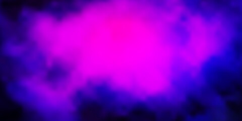 Dark Pink, Blue vector backdrop with cumulus. Colorful illustration with abstract gradient clouds. Pattern for your booklets, leaflets.