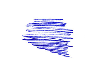 Color pencil crayon lines on white background. Abstract isolated watercolor template for your design