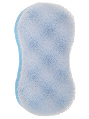 blue sponge for body wash in the bathroom